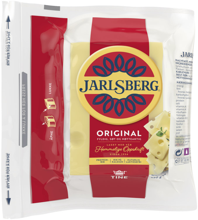 Jarlsberg® 27 % skorpefri ppk 450 g