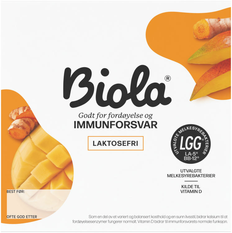 Biola Yoghurt Mango/Gurkemeie 4x125 g